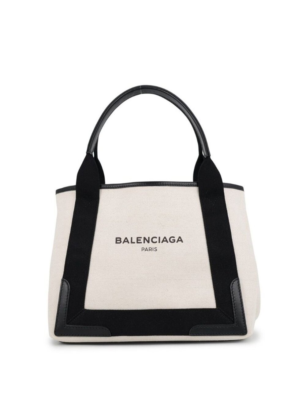 Balenciaga Tote Bag Navy Cabas S Black White